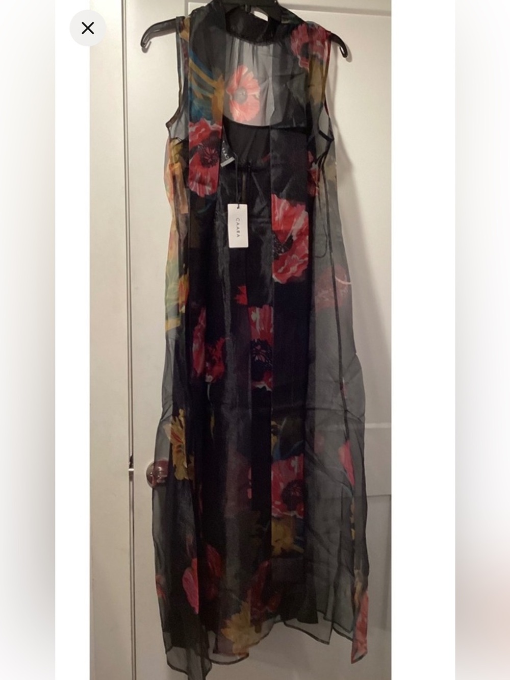 CAARA Floral Organza Maxi Dress Size XL NWT Few Moda - Picture 3 of 4